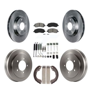Front Rear Brake Rotors Semi-Metallic Pad & Drum Kit (7Pc) For Jeep Patriot Compass Dodge K8S-102073