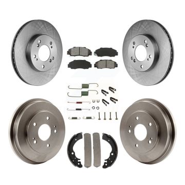 Front Rear Disc Brake Rotor Semi-Metallic Pad And Drum Kit (7Pc) For 1997-2001 Honda CR-V K8S-102074