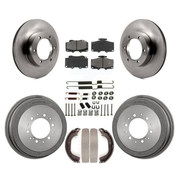 Front Rear Disc Brake Rotors Semi-Metallic Pad & Drum Kit (7Pc) For Toyota Pickup 4Runner K8S-102078