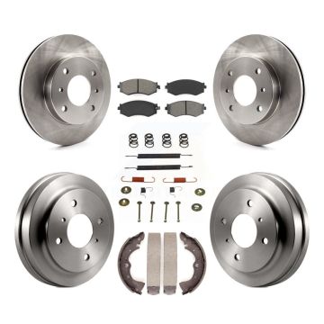 Front Rear Brake Rotors Semi-Metallic Pad Drum Kit (7Pc) For 2002-2006 Nissan Sentra 1.8L K8S-102080