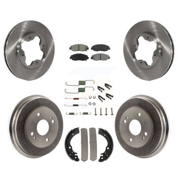 Front Rear Disc Brake Rotors Semi-Metallic Pads And Drum Kit (7Pc) For Honda Accord K8S-102090