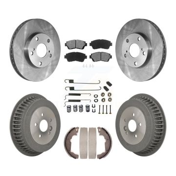 Front Rear Disc Brake Rotors Semi-Metallic Pad Drum Kit (7Pc) For 1998-2003 Toyota Sienna K8S-102096