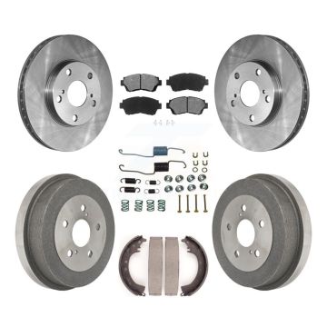 Front Rear Disc Brake Rotors Semi-Metallic Pads And Drum Kit (7Pc) For Toyota Camry K8S-102097
