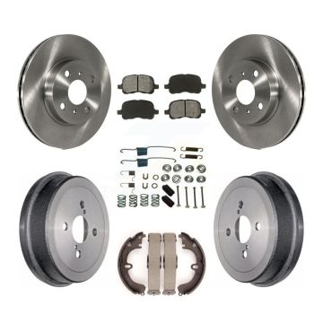 Front Rear Disc Brake Rotors Semi-Metallic Pads And Drum Kit (7Pc) For Toyota Corolla K8S-102104