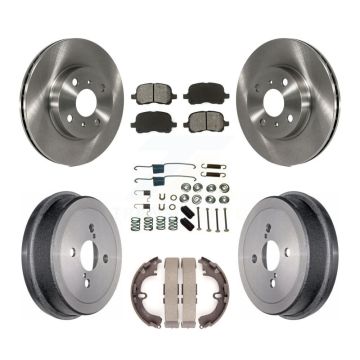 Front Rear Disc Brake Rotor Semi-Metallic Pad Drum Kit (7Pc) For Toyota Corolla Chevrolet K8S-102105