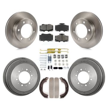 Front Rear Disc Brake Rotors Semi-Metallic Pads And Drum Kit (7Pc) For Toyota Tacoma K8S-102109