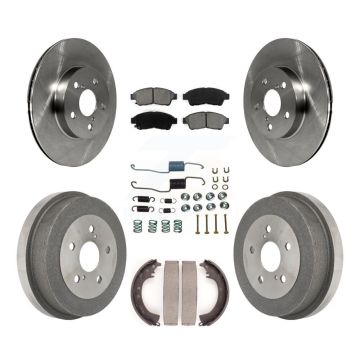 Front Rear Disc Brake Rotors Semi-Metallic Pad & Drum Kit (7Pc) For 1996-2000 Toyota RAV4 K8S-102112