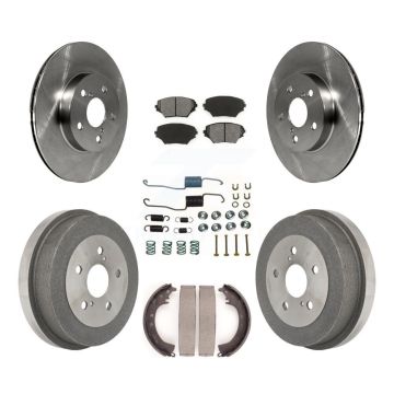 Front Rear Disc Brake Rotors Semi-Metallic Pads And Drum Kit (7Pc) For Toyota RAV4 K8S-102113
