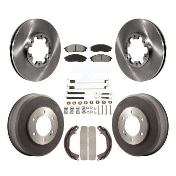 Front Rear Disc Brake Rotor Semi-Metallic Pad & Drum Kit (7Pc) For Nissan Xterra Frontier K8S-102114