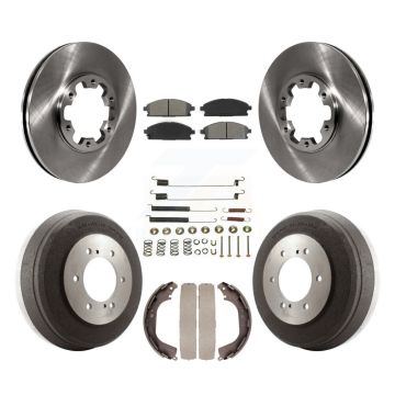 Front Rear Brake Rotors Semi-Metallic Pad & Drum Kit (7Pc) For Nissan Pathfinder INFINITI K8S-102115