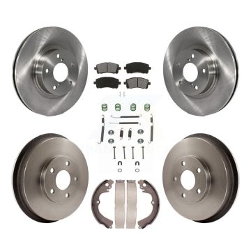 Front Rear Brake Rotor Semi-Metallic Pad & Drum Kit (7Pc) For Subaru Forester 4-Wheel ABS K8S-102116