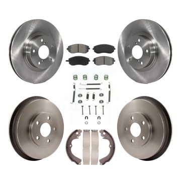 Front Rear Brake Rotors Semi-Metallic Pad Drum Kit (7Pc) For Subaru Impreza Outback RS TS K8S-102117