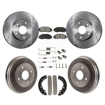Front Rear Disc Brake Rotors Semi-Metallic Pads And Drum Kit (7Pc) For Honda Accord 3.0L K8S-102118
