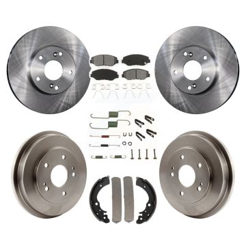 Front Rear Disc Brake Rotors Semi-Metallic Pads And Drum Kit (7Pc) For Honda Accord Fit K8S-102120