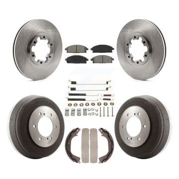 Front Rear Brake Rotors Semi-Metallic Pad & Drum Kit (7Pc) For Nissan Pathfinder INFINITI K8S-102123