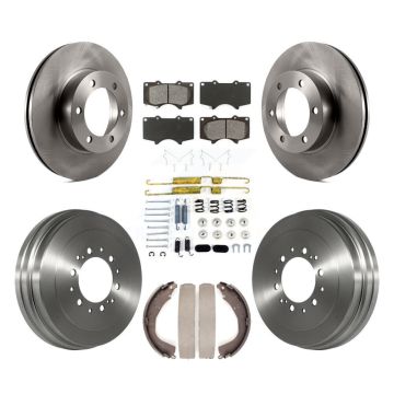 Front Rear Disc Brake Rotors Semi-Metallic Pad Drum Kit (7Pc) For 2004-2006 Toyota Tundra K8S-102130