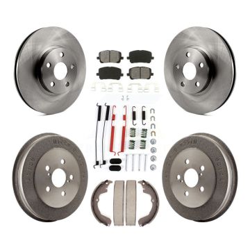 Front Rear Brake Rotors Semi-Metallic Pad & Drum Kit (7Pc) For Toyota Matrix Pontiac Vibe K8S-102132