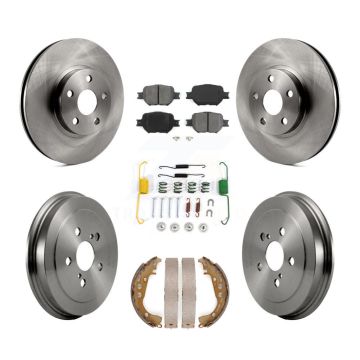 Front Rear Disc Brake Rotors Semi-Metallic Pads And Drum Kit (7Pc) For Toyota Celica K8S-102133