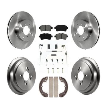 Front Rear Disc Brake Rotor Semi-Metallic Pad & Drum Kit (7Pc) For 2002-2005 Suzuki Aerio K8S-102139