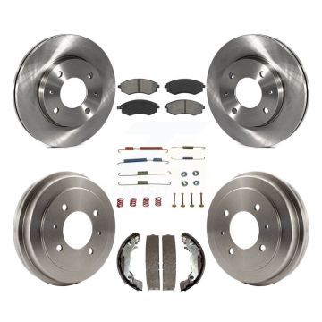 Front Rear Disc Brake Rotors Semi-Metallic Pads And Drum Kit (7Pc) For Hyundai Elantra K8S-102148