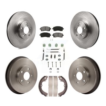 Front Rear Disc Brake Rotors Semi-Metallic Pads And Drum Kit (7Pc) For Subaru Impreza WRX K8S-102150