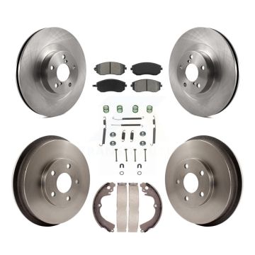 Front Rear Disc Brake Rotors Semi-Metallic Pad Drum Kit (7Pc) For Subaru Forester Impreza K8S-102151