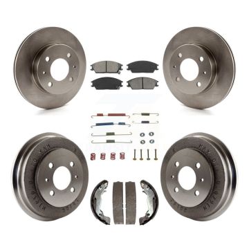 Front Rear Disc Brake Rotor Semi-Metallic Pad Drum Kit (7Pc) For 2003-2005 Hyundai Accent K8S-102154