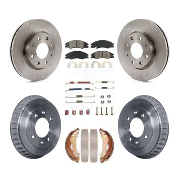 Front Rear Brake Rotors Semi-Metallic Pad Drum Kit (7Pc) For Kia Spectra rear brakes K8S-102159