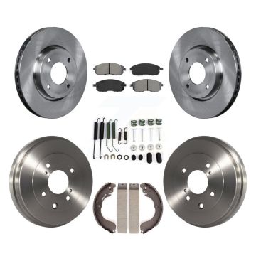 Front Rear Disc Brake Rotor Semi-Metallic Pad Drum Kit (7Pc) For Nissan Versa Sentra Cube K8S-102164