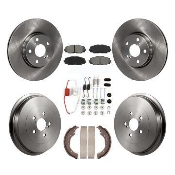 Front Rear Disc Brake Rotors Semi-Metallic Pads And Drum Kit (7Pc) For Toyota Corolla K8S-102165