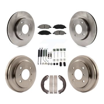 Front Rear Brake Rotor Semi-Metallic Pad & Drum Kit (7Pc) For 2009-2011 Nissan Versa 1.6L K8S-102166