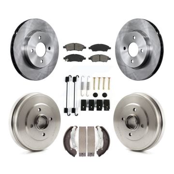 Front Rear Disc Brake Rotors Semi-Metallic Pad Drum Kit (7Pc) For Nissan Micra Versa Note K8S-102172