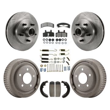 Front Rear Brake Rotor Semi-Metallic Pad Drum Kit (7Pc) For GMC Yukon RWD with GAS engine K8S-102180