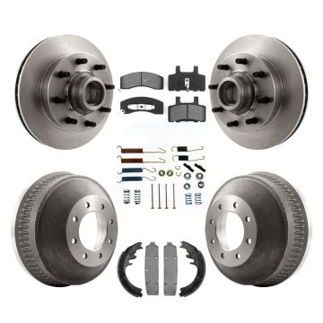 Front Rear Brake Rotor Hub Semi-Metallic Pad Drum Kit (7Pc) For C2500 Chevrolet GMC C1500 K8S-102185