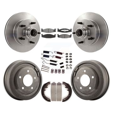 Front Rear Brake Rotors Semi-Metallic Pad & Drum Kit (7Pc) For Ford F-150 E-150 Econoline K8S-102190