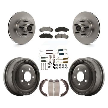 Front Rear Disc Brake Rotor Hub Assembly Semi-Metallic Pad Drum Kit (7Pc) For Ford Ranger K8S-102200