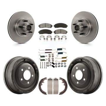 Front Rear Brake Rotor Hub Semi-Metallic Pad Drum Kit (7Pc) For 2006-2009 Ford Ranger RWD K8S-102201