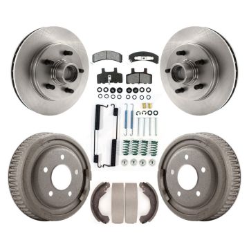 Front Rear Brake Rotor Semi-Metallic Pad Drum Kit (7Pc) For 1988-1991 C1500 Chevrolet GMC K8S-102208