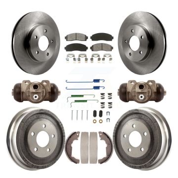 Front Rear Brake Rotors Semi-Metallic Pad Drum Kit (9Pc) For Chevrolet Equinox Saturn Vue K8S-102215