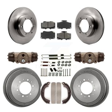 Front Rear Disc Brake Rotors Semi-Metallic Pad & Drum Kit (9Pc) For Toyota Pickup 4Runner K8S-102237