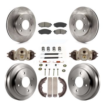 Front Rear Brake Rotors Semi-Metallic Pad Drum Kit (9Pc) For 2003-2006 Nissan Sentra 1.8L K8S-102239