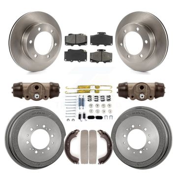 Front Rear Disc Brake Rotors Semi-Metallic Pads And Drum Kit (9Pc) For Toyota Tacoma K8S-102241