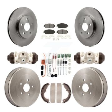 Front Rear Disc Brake Rotors Semi-Metallic Pad Drum Kit (9Pc) For 2004-2010 Toyota Sienna K8S-102245