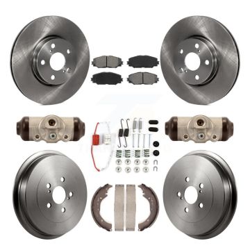 Front Rear Disc Brake Rotor Semi-Metallic Pad Drum Kit (9Pc) For 2009-2013 Toyota Corolla K8S-102248