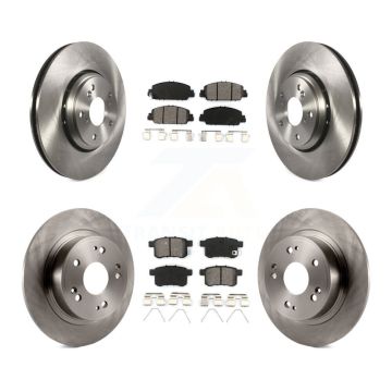 Front Rear Disc Brake Rotors And Semi-Metallic Pads Kit For Honda Accord K8S-102266