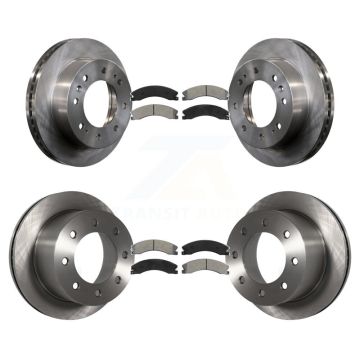 Front Rear Brake Rotor & Semi-Metallic Pad Kit For GMC Sierra 3500 HD Chevrolet Silverado K8S-102277