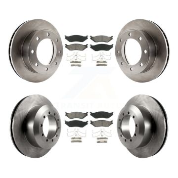 Front Rear Disc Brake Rotors & Semi-Metallic Pad Kit For 1999 Ford F-450 Super Duty F-550 K8S-102278