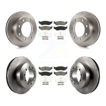Front Rear Disc Brake Rotors And Semi-Metallic Pads Kit For Ford F-450 Super Duty F-550 K8S-102280