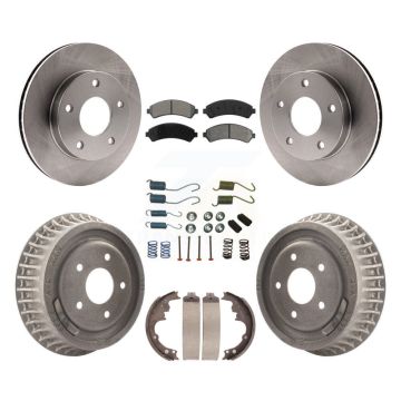 Front Rear Brake Rotors Semi-Metallic Pad & Drum Kit (7Pc) For Chevrolet Blazer GMC Jimmy K8S-102290