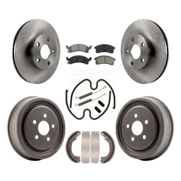 Front Rear Disc Brake Rotors Semi-Metallic Pads And Drum Kit (7Pc) For Chevrolet Cavalier K8S-102293
